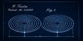 Nikola Tesla U.S. Patent No. 512,340 Flat Bifilar Pancake Coil Spiral Diagram